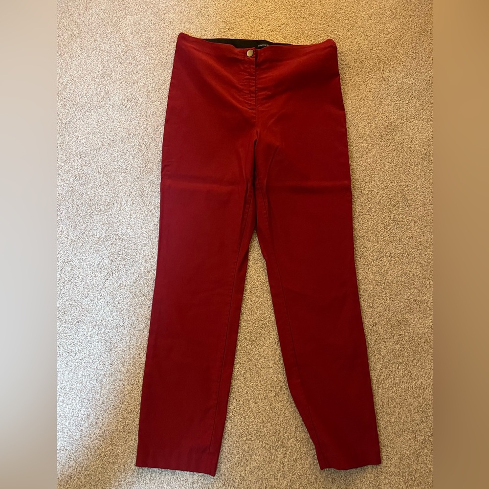 Chic Red Straight Leg Women's Pants